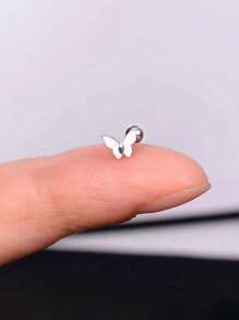1PC Stainless Steel Tiny Stud Earrings Heart Star Moon Cross Butterfly Snake Mini Earrings Helix Cartilage Tragus Lobe Standard Conch Flat Ear Piercing Jewelry