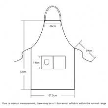 1件装涤纶轻薄透气厨房男女服务员烹饪餐厅口袋可调节挂脖男士美甲店美容院围裙女士围裙