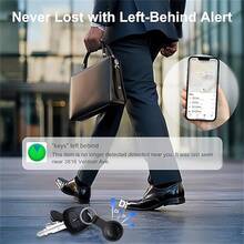 RSH For IOS 4-Pack Air Tracker Smart Tag Key Tracker, Works For IOS Find My (Only For IOS), Precise Positioning Anti-Loss Device Wireless Item Finder, For Bags, Suitcases, Backpacks, Wallet, Replaceable Battery&Privacy Protection, Support Family Sharing - Black - View 3