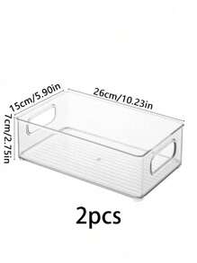 1pc/2pcs Transparent Stackable Stationery Storage Box, Large Capacity Desktop Storage Box, Multifunctional Storage Box, Suitable For Storing Cosmetics, Stationery Supplies, Sticky Notes Files, Other Miscellaneous Display Racks. Suitable For Home, Campus, Office.,For Back To School