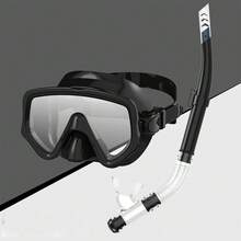 Diving Mask Snorkel Set For Adults Tempered Glass Scuba Professional Panoramic Snorkeling Gear Swimming Training Snorkel Kit, Beach Essentials, Beach Accessories, Pool Float