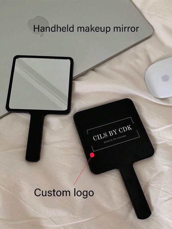 1 Stück individuell gestalteter minimalistischer Handgriff-Spiegel, Logo, Foto und Text anpassbar, hochwertig praktischer Make-up-Spiegel, kompaktes Design Handhandspiegel für Frauen, individuell gestaltbares Bild, ideal als kleines Geschenk für Damen