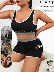 Sleep Bras For Women, Comfort Seamless Wireless Stretchy Sports Bra 1Set