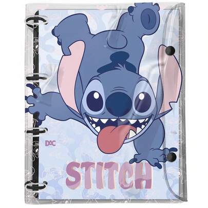 Disney Caderno Escolar Tsum Tsum Stitch A4 com 192 Folhas e 10 Divisórias Organizadoras, Volta às Aulas