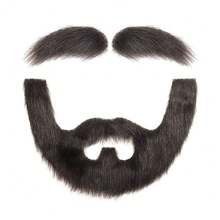 1pc Fake Beard Mustache For Men, Gentleman Eyebrow Beard Costume Party Decoration Prop - Multicolor - View 9