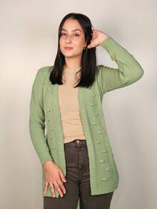 Polka Dot Knitted Cardigan - 薄荷綠 - 查看 4