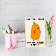 1Pc Fun Birthday Card For Her Him - One Year Older And Never Bean Hotter – Gifts For Women, Men, Friends, Besties, BFF, Colleagues, Coworkers, Girlfriend, Boyfriend - Witty Pun, School Supplies,Back To School