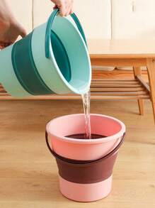 1pc Foldable Water Bucket, Portable Travel Car Fishing Bucket, Large Capacity Home Bathing Foot Soak Bucket, Thick Plastic