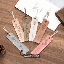 Custom Birthday Flower Leather Bookmark, Engraved Name Bookmark, Gift For Book Lover Gift Valentine's Day, Bridesmaid Gift,Wedding Gift Back To School, Thank You Gift, Gift For Colleagues Office Team, Halloween Christmas Gift, Gifts For Her, Family, Friends, Students, Workers, Teachers