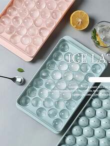 1 pieza Molde para hacer bolas de hielo de 33 cavidades con tapa, bandeja de cubitos de hielo para el refrigerador para congelar bolas para cócteles y bebidas - Multicolor - Ver 6