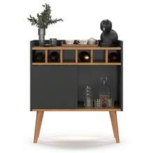 Sideboard Buffet Wine Cellar Florence 1 Door Retro Feet - màu đen - Xem 6