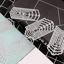 Carbon Steel Metal Cutting Dies, Tag Cutting Template DIY Paper Card Craft Tool For Cutting Thin Materials, Greeting Card Craft Decoration, Embossing, Home Decor Projects