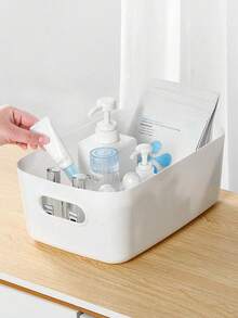 6pcs Multifunctional Storage Box Set - Suitable For Cosmetics, Snacks, Etc. - Plastic Organizer For Kitchen, Bathroom And Dormitory - White - View 9