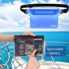 AiRunTech Waterproof Pouch With Waist Strap | Beach Accessories Best Way To Keep Your Phone And Valuables Safe And Dry | Perfect For Boating Swimming Snorkeling Kayaking Beach Pool
