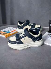 Zapatillas unisex, zapatos escolares para niños, zapatos deportivos casuales de estudiante, zapatos deportivos de color de contraste para actividades al aire libre, antideslizantes, zapatos para correr