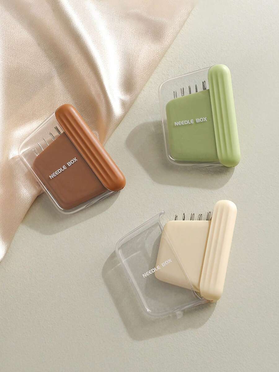 1pc Magnetic Needle And Thread Box, Light Luxury Cream Style Home High-End Quality Home Sewing And Tidying Needle And Thread Kit. - Multicolor - View 1