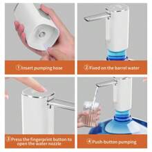 Pompa elettrica d'acqua portatile e pieghevole, con flusso regolabile - ricaricabile USB, batteria al litio 1200mAh, adatta per uso domestico, regalo perfetto per vacanze o San Valentino, dispenser d'acqua domestico | Design della pompa moderno | Pompa ricaricabile USB