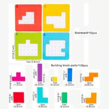 Un set de caja colorida, creada creativamente de madera y papel, con 9 formas * 108 piezas * 20 tarjetas de preguntas para tomar decisiones rápidas. Proporciona educación temprana y resolución de rompecabezas, interacción entre padres e hijos y diversos juegos. Se puede jugar solo o en pares, ejercitando el pensamiento lógico y la coordinación mano-ojo. Es adecuado como regalo para Halloween, Acción de Gracias, Navidad y Año Nuevo.