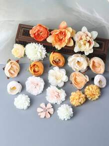21pcs Flower Hair Clips Set, Boho 3D Rose Floral Hair Clips, Suitable For Cute Girls Daily Wear Or Wedding Bride Party Headpiece, Romantic Gift For Women/Girls, Purple & Pink, Valentine's Day Party Hair Accessories Claw Clips Hair Claws Hair Barrettes