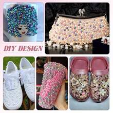 1680pcs 3-10mm Mixed Imitation Pearl Resin Rhinestone Flat Bottom Pearl Decoration DIY Crafts For Phone Case, Mirror, Cup, Craft, Shoes