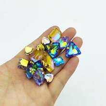 50pcs Mix Color Mix Shapes Sew On Crystal Rhinestone Sew On Flatback Gold Claw Rhinestone For DIY Craft, Clothes, Shoes, Dress, Jewelry Charms Making