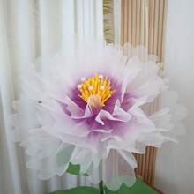 40cm bunte Tintenfisch-bemalte künstliche Pfingstrosenblumen, Fensterausstellungsdekor, Hochzeitszeremonie-Anordnung, Outdoor-Veranstaltungsdekor, Seide Netz Pfingstrose Großrequisit