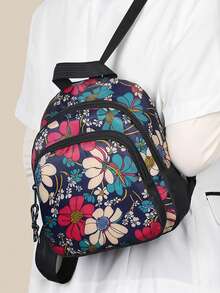 School Season Diamond Pattern Embroidered Thread Rivet Backpack - New Style Women's Fashion Travel Bag - Casual Large Capacity Women's Backpack [Rear Zip Direction Random] - Multicolor - View 8