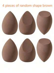 6pcs Makeup Sponge, Random Shape, Suitable For All Skin Types, Latex-Free Multi-Purpose Makeup Sponge For Liquids, Creams And Powders, No Stripes, Smooth Make-Up Applications, Simple And Beautiful, Easy To Carry.