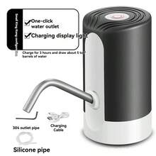 Rechargeable Water Dispenser Pump, With 3-Key Function| Foldable Design With Silicone Intake Hose | Type-C Charging, Indicator Light | Fits 1-5 Gallon Bottles | 4W Power, Multiple Color Options, Suitable For Home, Kitchen, Dining, Camping Etc.