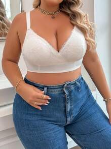 1 件女士加大码无钢圈文胸，舒适，无衬垫