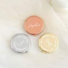 1 Piece Personalized Custom Makeup Mirror, Perfect Bridesmaid, Wedding, Mother's Day And Birthday Gifts, Personalized Gifts | Engraved Pocket Mirror | Makeup Mirrors | Vanity Mirrors - Multicolor - View 5