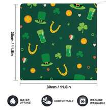 St. Patrick's Day Hanging Geometry Hand Towels 2PCS, Polyester Absorbent Fast Drying Fingertip Rags For Gym Bathroom Kitchen - Mixed Colors - View 2