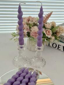 4pcs/2pcs Advanced Romantic Purple Aromatherapy Threaded Candles, Smokeless Candles, Very Suitable For Summer Wedding Decorations And Room Decoration, Birthday Party Decoration, Gifts For Good Friends, Women's Gifts, Mother's Day Gifts, Graduation Gifts.