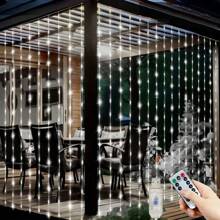 1pc USB Powered Curtain String Lights, 8 Lighting Modes Fairy Lights For Curtains, Christmas Decorations, Suitable For Birthday, Wedding, Holiday Party Decor