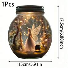 1件梦幻仙境——宛如仙女灯——户外花园装饰梅森罐。采用二维亚克力材质，这款多功能吊坠散发着童话般的魅力。它可用作户外花园、窗户、卧室、客厅和家居装饰的挂饰。 - 彩色 - 查看 12