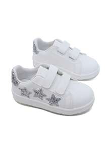 1 双可爱卡通 LED 发光皮革透气运动鞋，适合男孩和女孩 - 休闲、减震、防滑户外跑步和步行鞋，适合所有季节 - 白色 - 查看 10