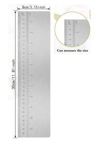 1 Peça Raspador de Bolo de 25cm ou 30cm, Raspador de Bolo de Aço Inoxidável com Escala, Alisador de Bolo, Pente Decorativo de Bolo, Ferramenta de Medição de Bolo e Manteiga Cremosa, Acessório de Cozinha Doméstica - Prata - Visão 2