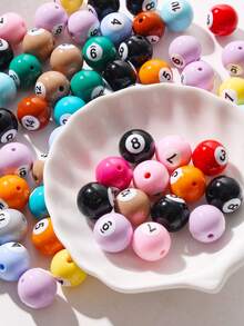 20pcs 16mm Acrylic Creative Pool Ball DIY Bracelet & Phone Chain Decor Accessories, Random Color, Also Suitable For Home Entertainment - 16mm Table Tennis Ball - View 4