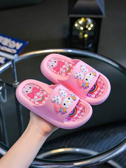  1 双正品 Sanrio Hello Kitty & My Melody 儿童卡通拖鞋，防滑室内/家居淋浴可爱公主拖鞋，适合幼儿和女孩