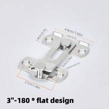 1/2pcs Stainless Steel No-Drill Thickened Door Lock Buckle, Household Safety Bolt Sliding Door Buckle, Pet Cage Door Industrial Lock Buckle, Wooden Door House Door Anti-Theft Lock Buckle Small Door Lock