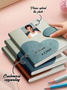 Personalisiertes individuelles Notizbuch, Business Büroblock, anpassbar mit Namen, Buchstaben, Bild, Foto, einfaches Memo Buch, individuell bedrucktes Firmenlogo, Gesprächsprotokoll Buch Schulmaterial, Rückkehr zur Schule