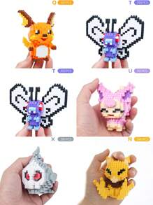 pokemon Small Particle Creative Building Blocks, Suitable For Bedroom Decor, Desktop Ornament, Planter, Birthday Gift, New Year's Gift, Gift For Women/Girlfriend, Study/Office Desk Accessory, Gift For College Students