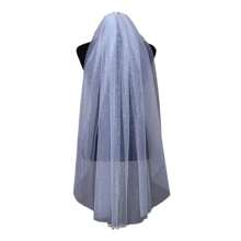 1pc White Shiny Chiffon Single Layer Blusher Veil, Suitable For Bridal Veil With Metal Comb, Women Headpiece For Easter