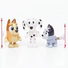 Bluey 8 件朋友宾果人物家庭卡哇伊可移动关节动作公仔玩具卡通 PVC 模型玩偶装饰，非常适合节日、粉丝和送礼，完美的派对和节日礼物（款式随机）