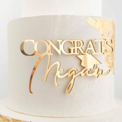 Customized University Graduation Cake Topper, Acrylic Name Cake Pendant, Graduation Cake Decor, Graduation Cap Cake Topper, University Graduation Cake, Gold Cake Decor, 2025 Cake, Perfect Gift For Family, Friends And Classmates