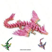 1pc 4D Printed Flying Dragon With Movable Wings And Joints, Animated Animal Model Dragon Egg Crystal Decoration, Birthday, Easter, April Fool's Day, Perfect Gift, Toy