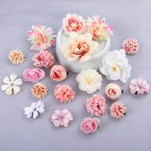 21pcs Flower Hair Clips Set, Boho 3D Rose Floral Hair Clips, Suitable For Cute Girls Daily Wear Or Wedding Bride Party Headpiece, Romantic Gift For Women/Girls, Purple & Pink, Valentine's Day Party Hair Accessories Claw Clips Hair Claws Hair Barrettes