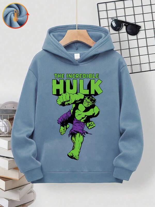 Marvel Avengers-Thema – Musterdrucke mit Hulk-, Film- und Comicfiguren, neuer Stil für den Frühling! Jungen Sweatshirt aus Baumwolle mit überschnittenen Schultern Curve Oversize Hoodie Lockeres Freizeit-Sweatshirt Vielseitiges Street-College-Style Bequemes Langarm-Oberteil