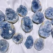 Natürlicher Quarz Achat Kristallkristall, Blaue Coelestin Mineralprobe, Dekoratives Wohnaccessoire