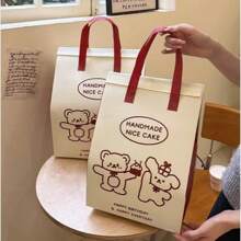 1pc/Disposable Cake Insulated Bag, Takeaway Bag, Non-Woven Fabric Thickened, Birthday Package, 6 Inches 8 Inches